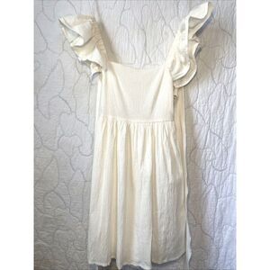 Francesca’s NWT Women’s White Ruffle Light & Lined  Dress XS/$54